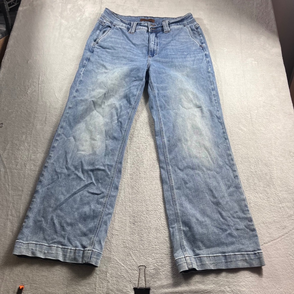 Judy Blue 14W Wide Leg Jeans Light Wash High Rise Denim JB88942-LT-CO